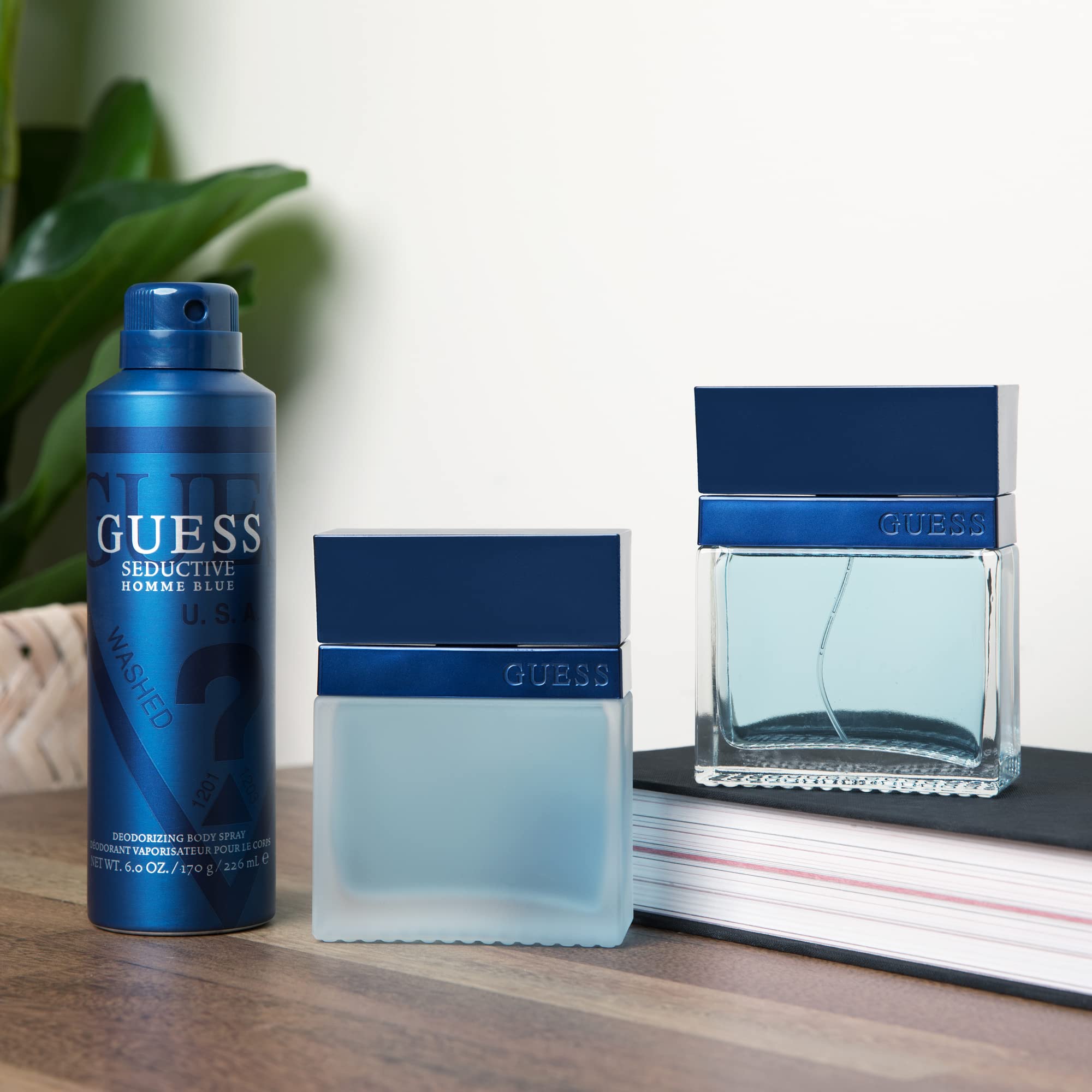 Guess Seductive Blue base notes showcase cashmere wood warmth.