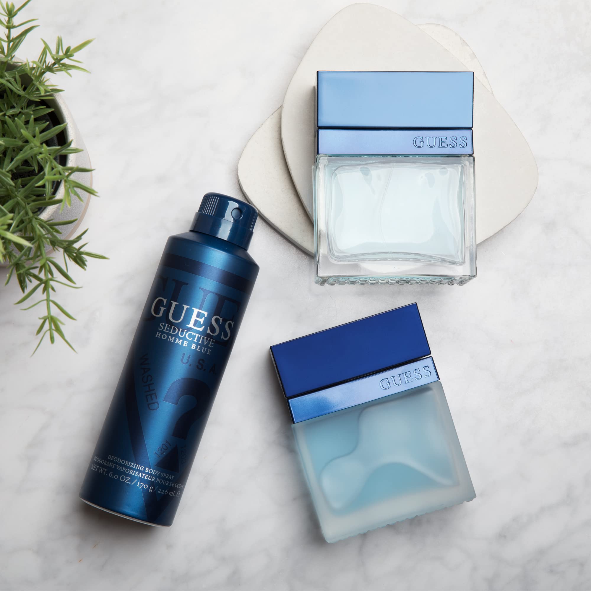 Guess Seductive Blue mid notes reveal geranium for refined presence.