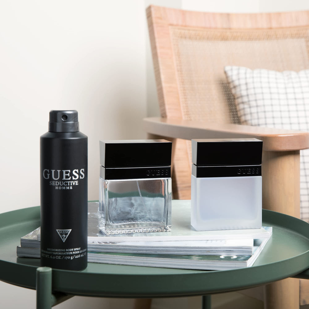 Guess Seductive Homme shower gel bottle for a refreshing morning routine.