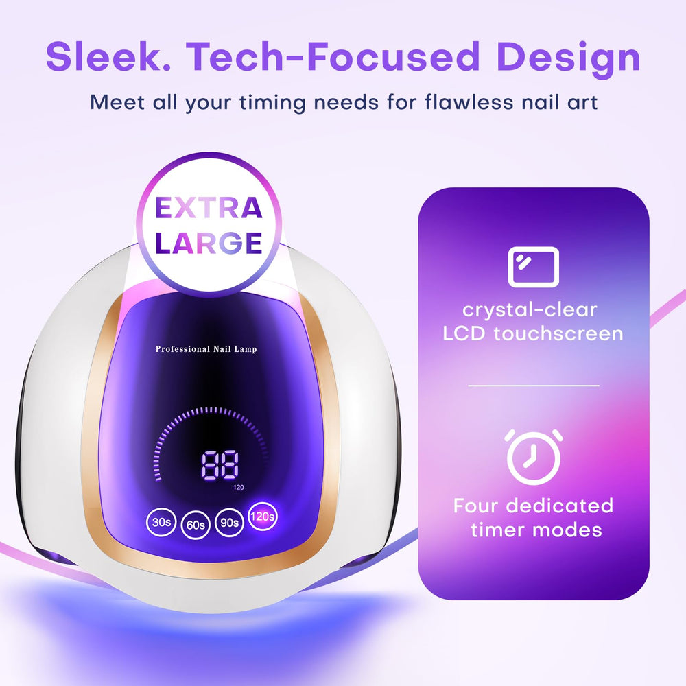 Gugusure 180W nail lamp side view highlighting compact design