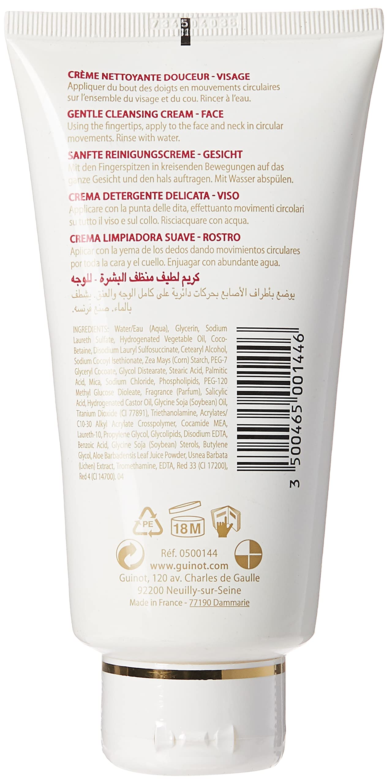 Guinot Hydra Tendre cleanser shows fluffy lather, ideal for daily skin refreshment