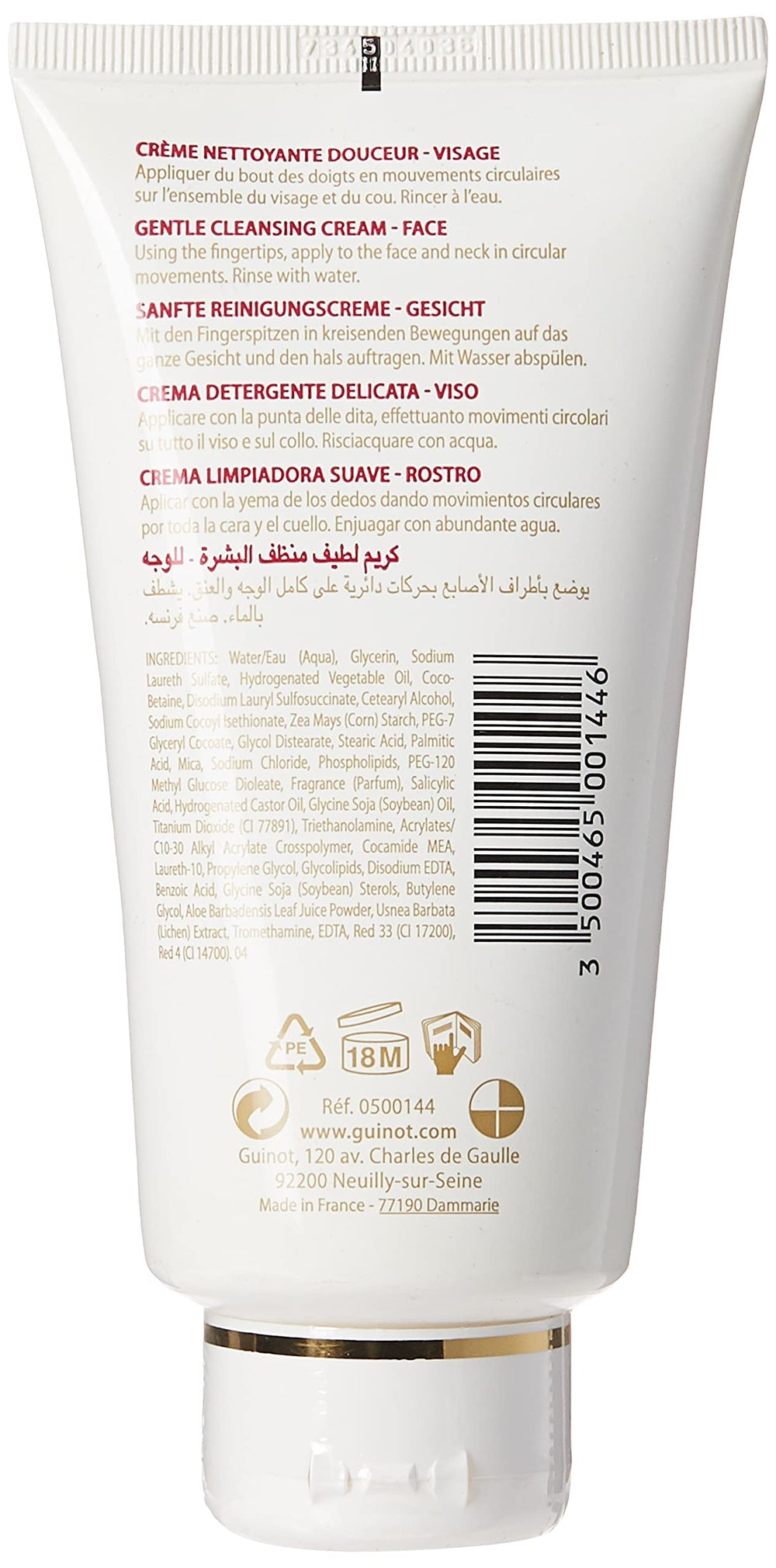 Guinot Hydra Tendre cleanser shows fluffy lather, ideal for daily skin refreshment