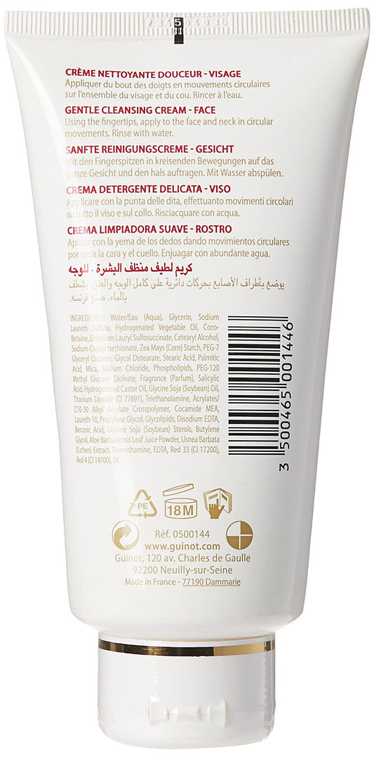 Guinot Hydra Tendre cleanser shows fluffy lather, ideal for daily skin refreshment