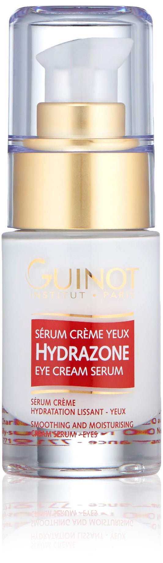 Guinot Hydrazone Eye Cream Serum bottle close-up provides eye contour moisture