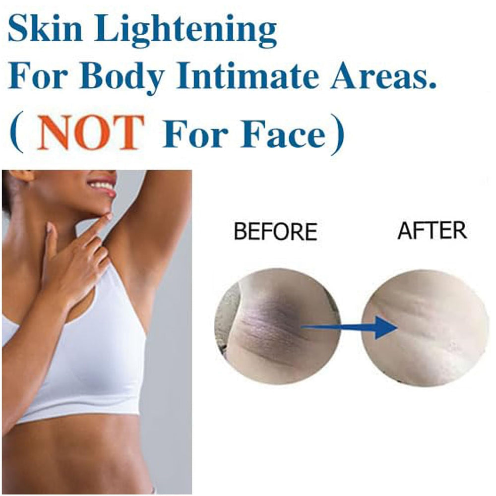 Gukei Skin Lightening Cream Gel on inner thighs for even tone.