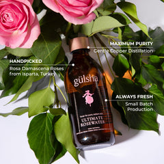 gülsha rosewater antioxidants and vitamins close-up—protective skin nourishment.