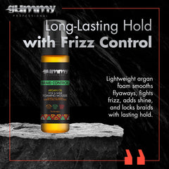 Gummy Braid Control Mousse foam dispense for even application