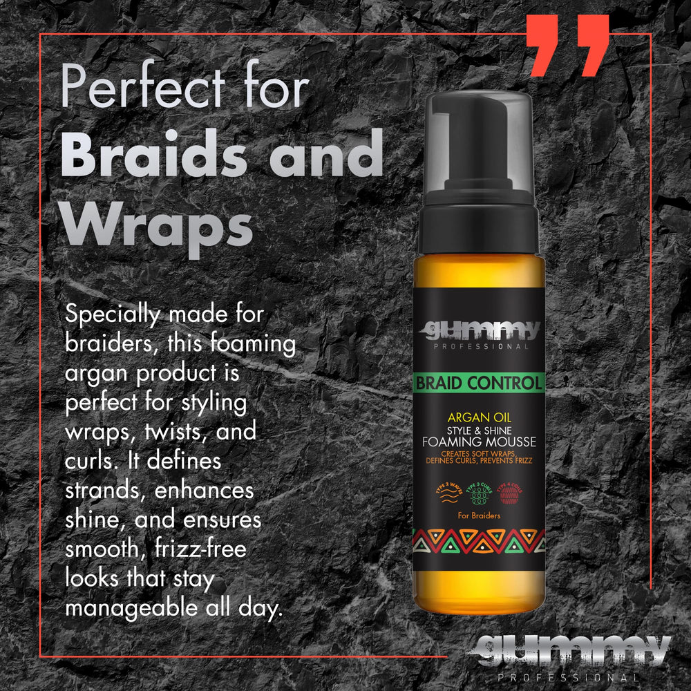 Gummy Frizz Control Mousse defines curls and tames flyaways