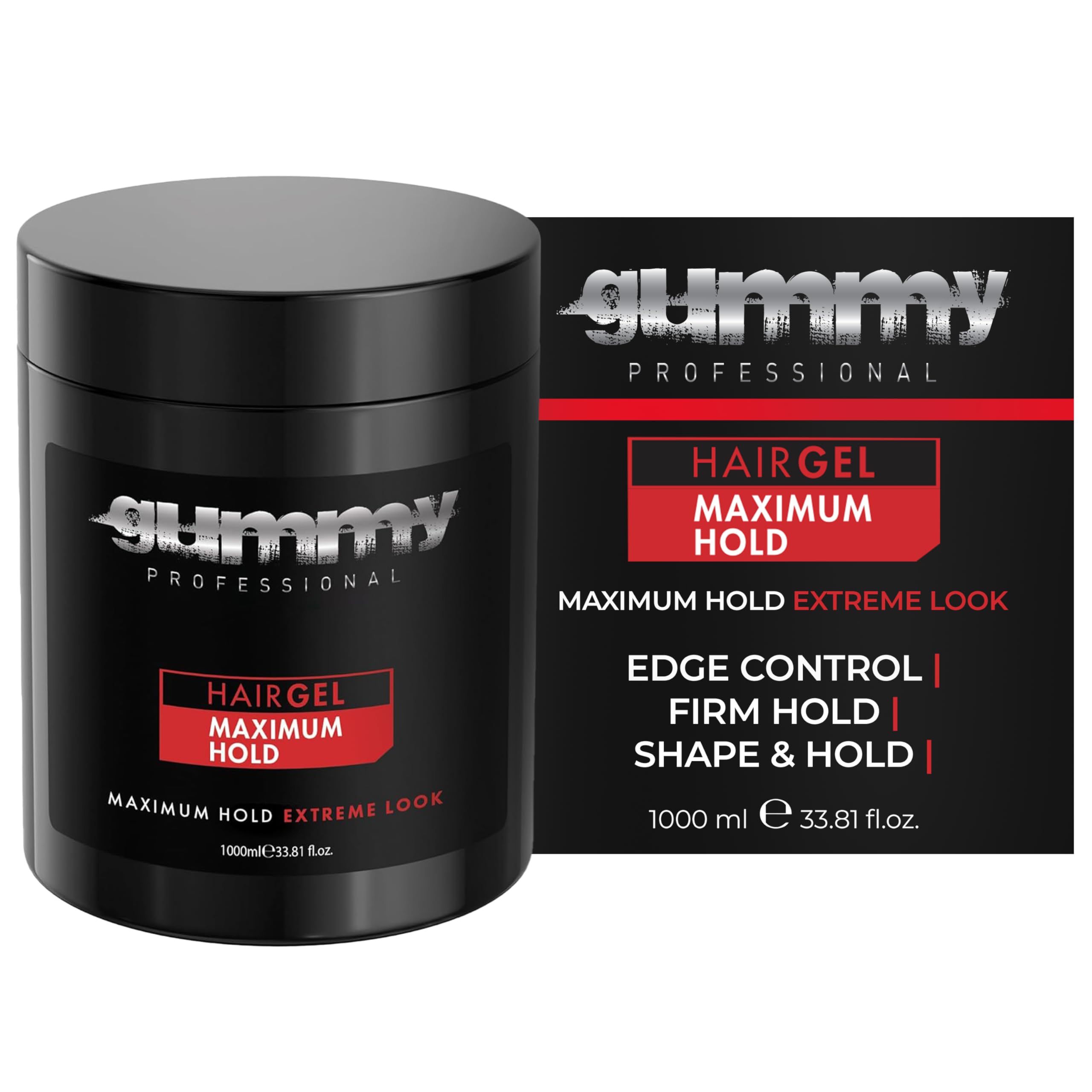Gummy Professional hair gel strong hold for slick back looks