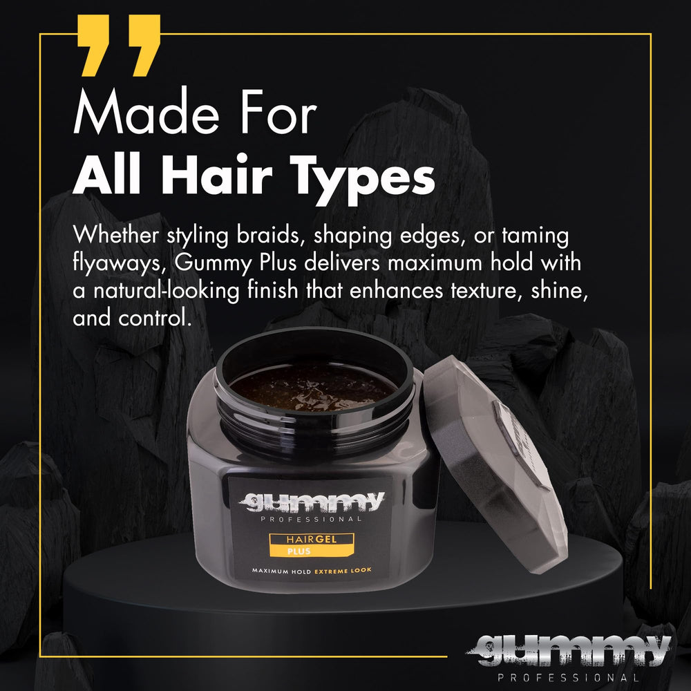 Gummy gel adds shine while conditioning hair.