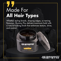 Gummy gel adds shine while conditioning hair.