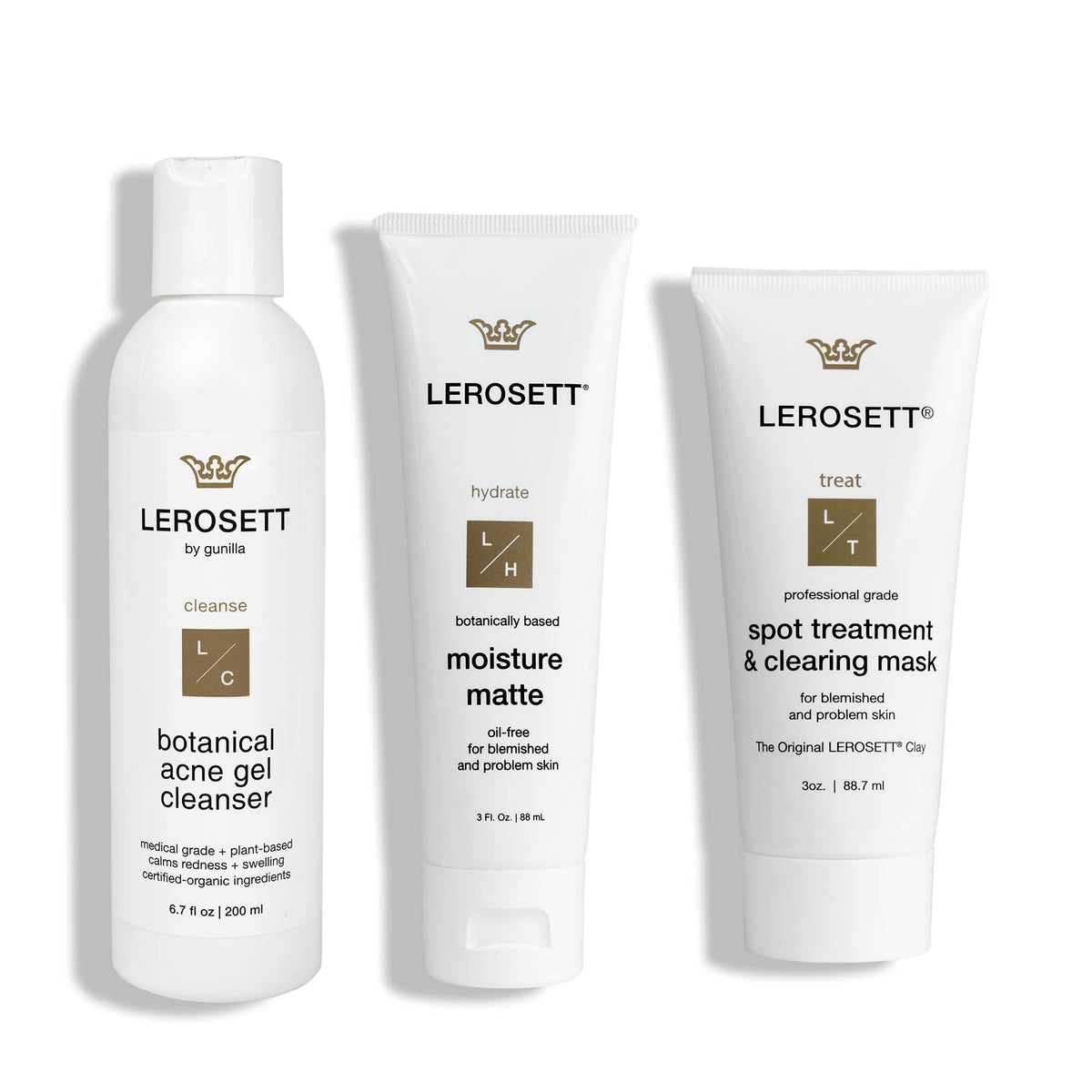 Gunilla of Sweden LEROSETT cleanser bottle shows a gentle aloe-based wash for clear skin.