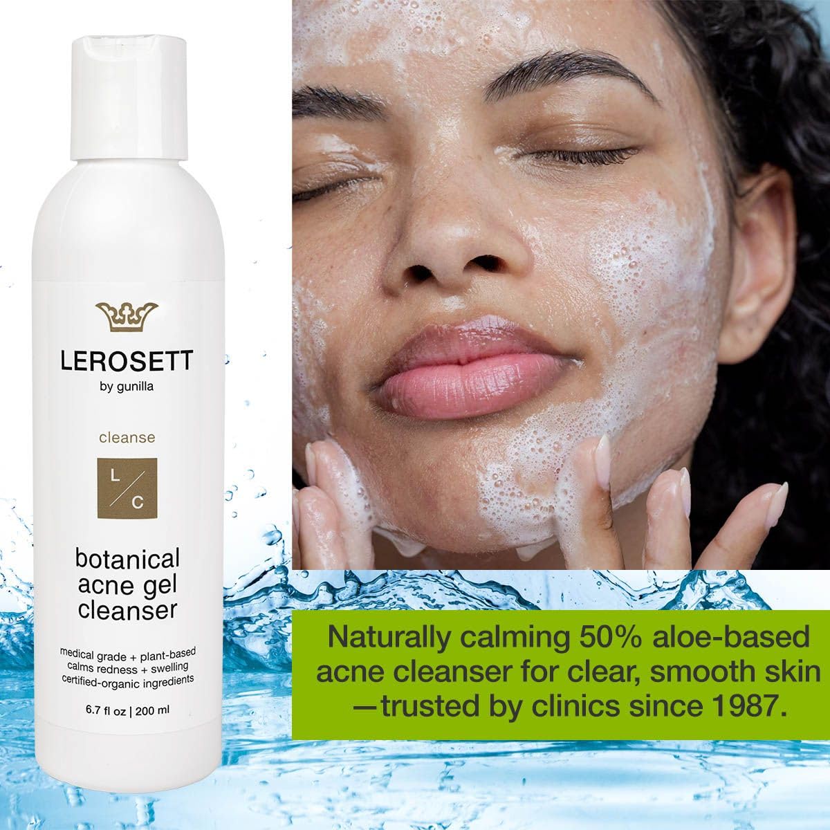 LEROSETT foaming gel texture ready for daily acne care