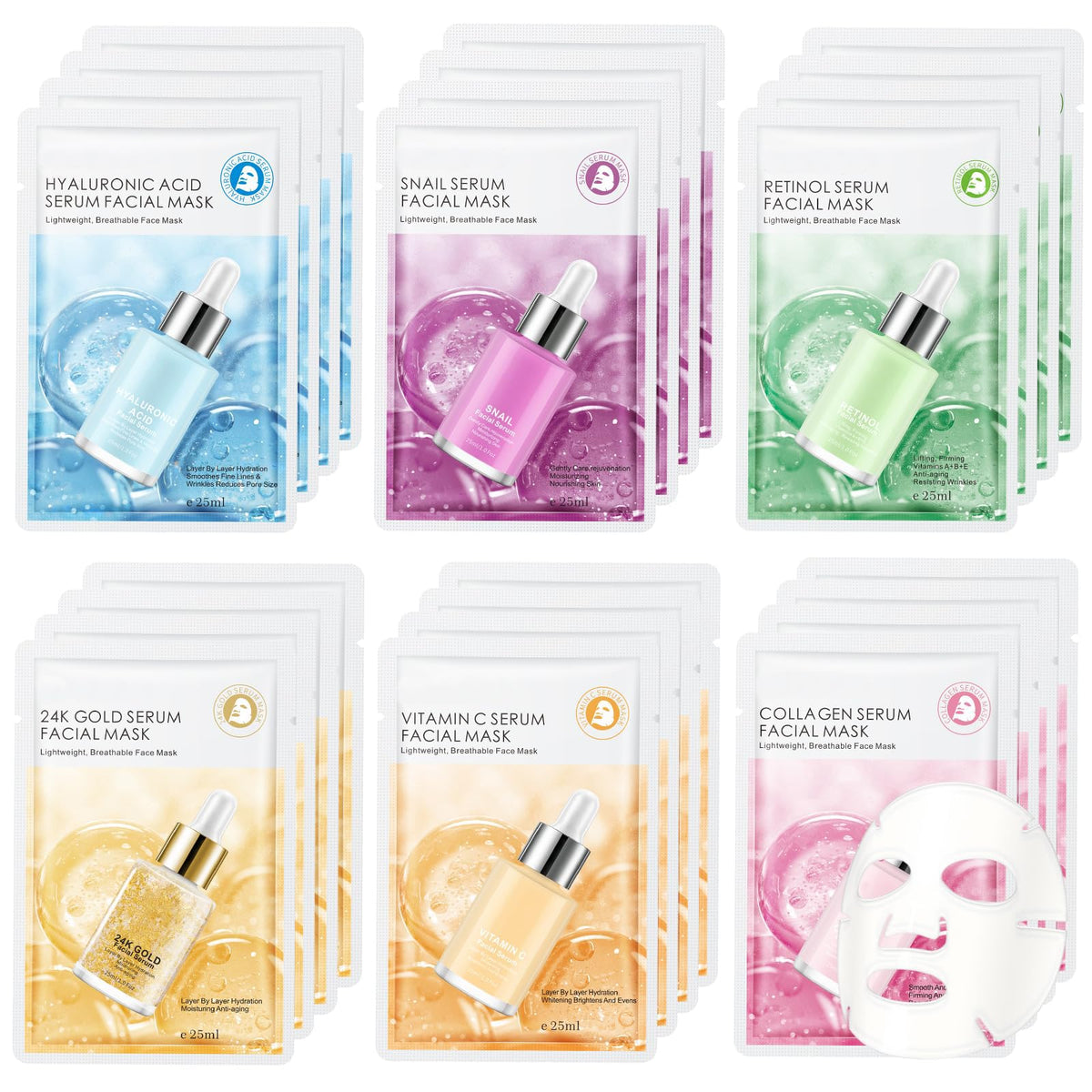 GUOYAOLIFU 24K Gold Serum sheet mask for radiant skin and glow-enhancing hydration