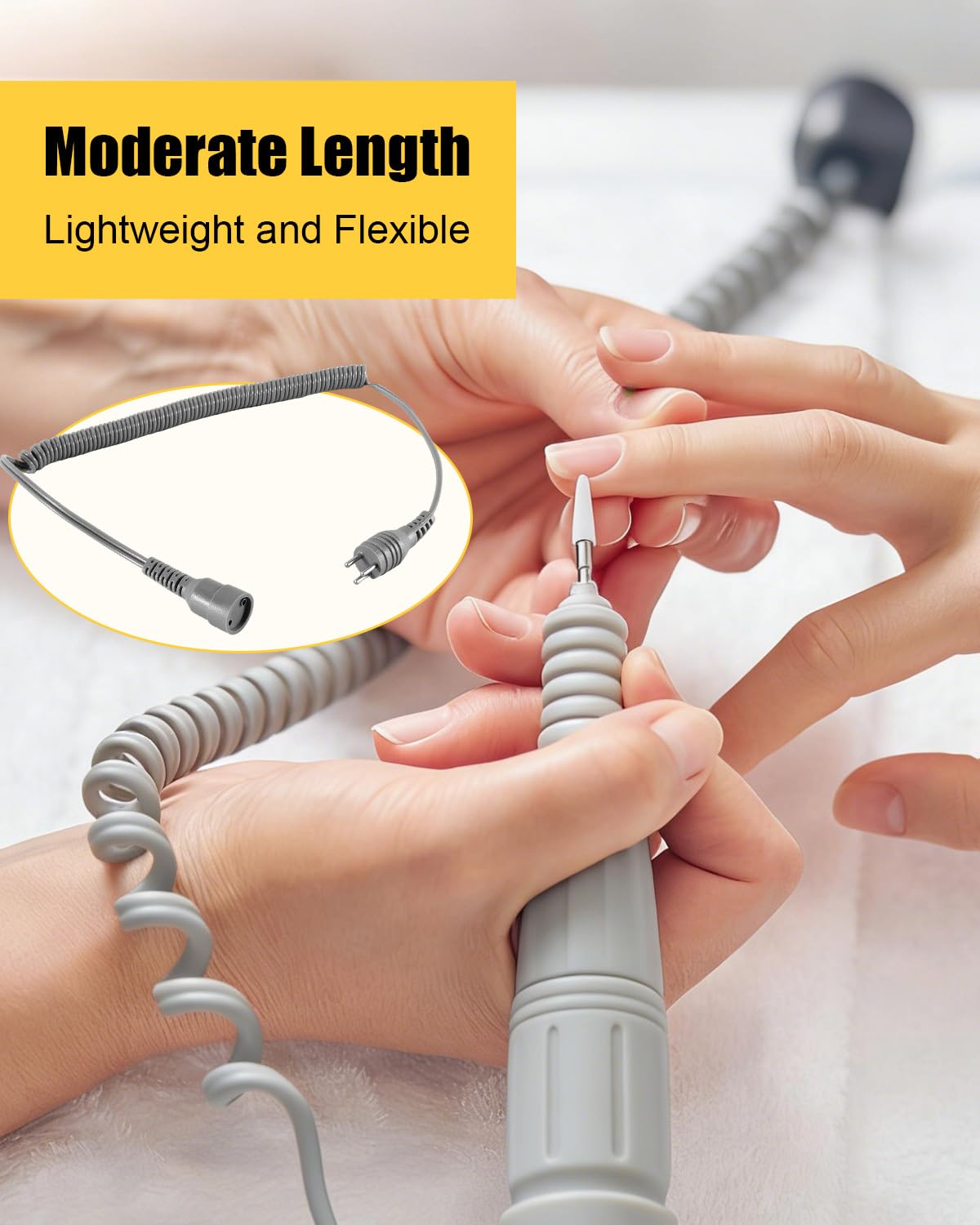 GUQVKI nail drill motor power cord thickened core ensures durable performance.