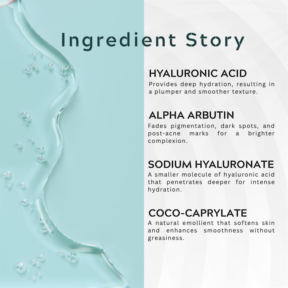 Gutaderme alpha arbutin illustration highlighting dark spot fading potential.