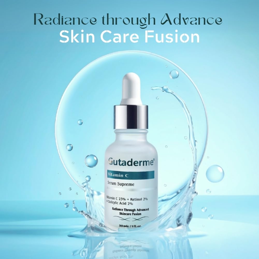 Serum drop dispenses quickly, suggesting efficient absorption and a healthy glow.