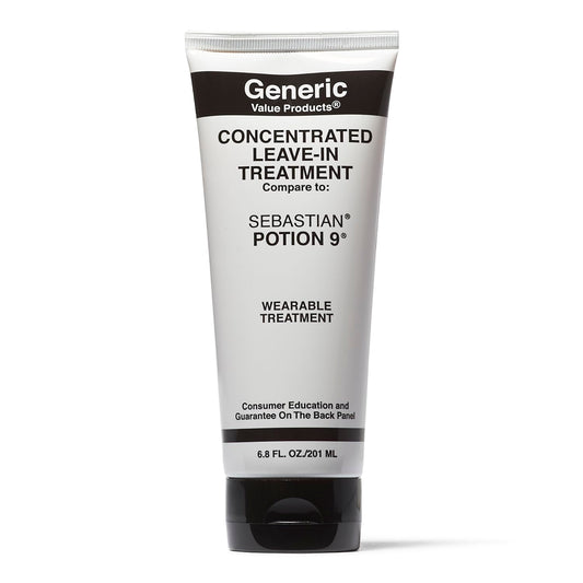 Generic Value Products leave-in conditioner bottle for deep hydration of damaged hair.