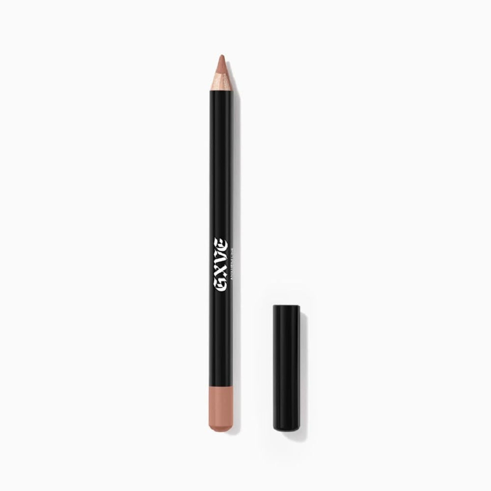Gwen Stefani ANAHEIM LINE lip liner swatch shows vibrant waterproof color.