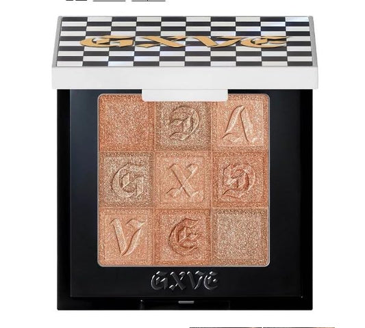 GXVE Check My Glow highlighter enhances cheekbone highlight with a multidimensional glow.