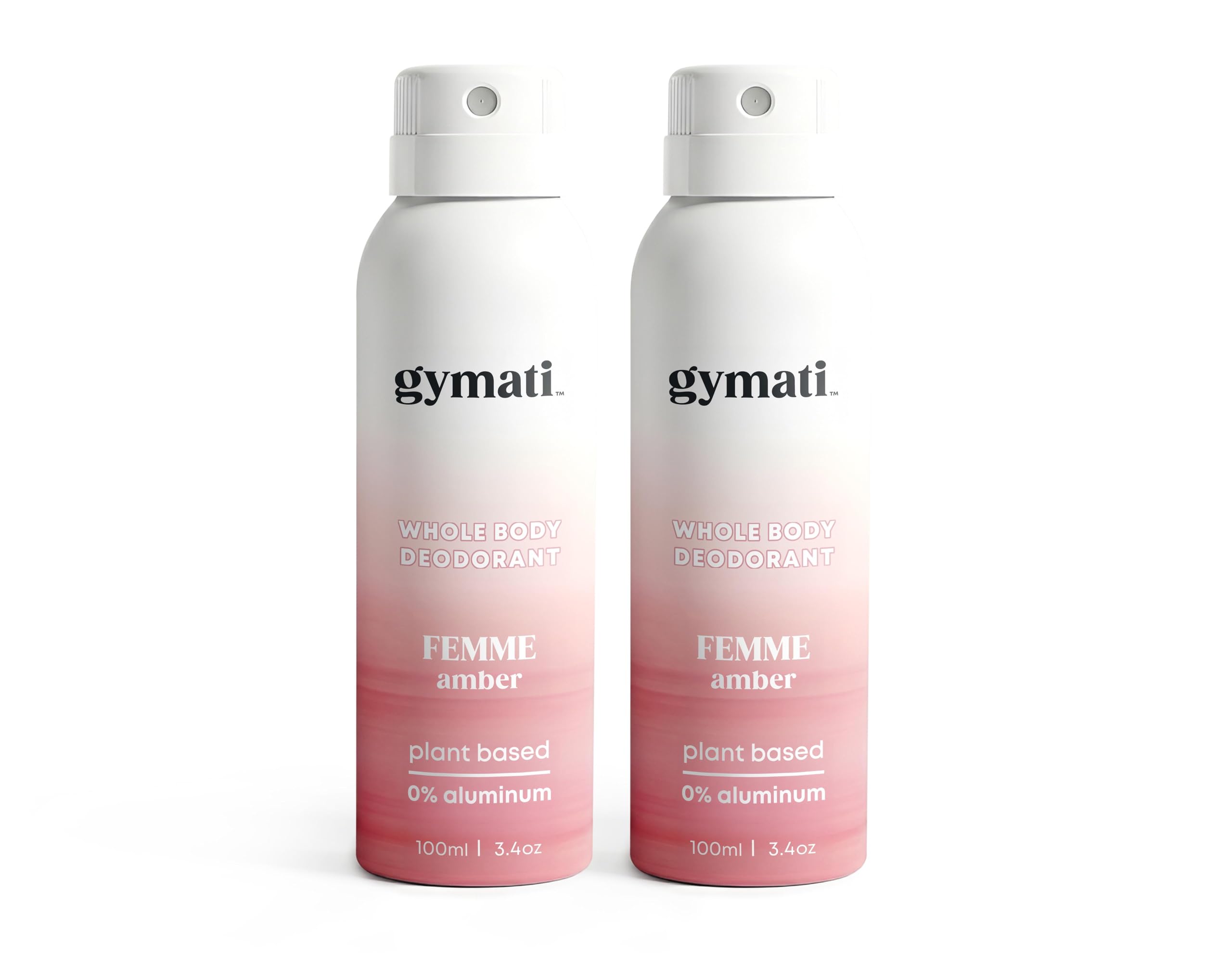 Gymati natural deodorant spray for women, pack of 2, all-day protection front view.