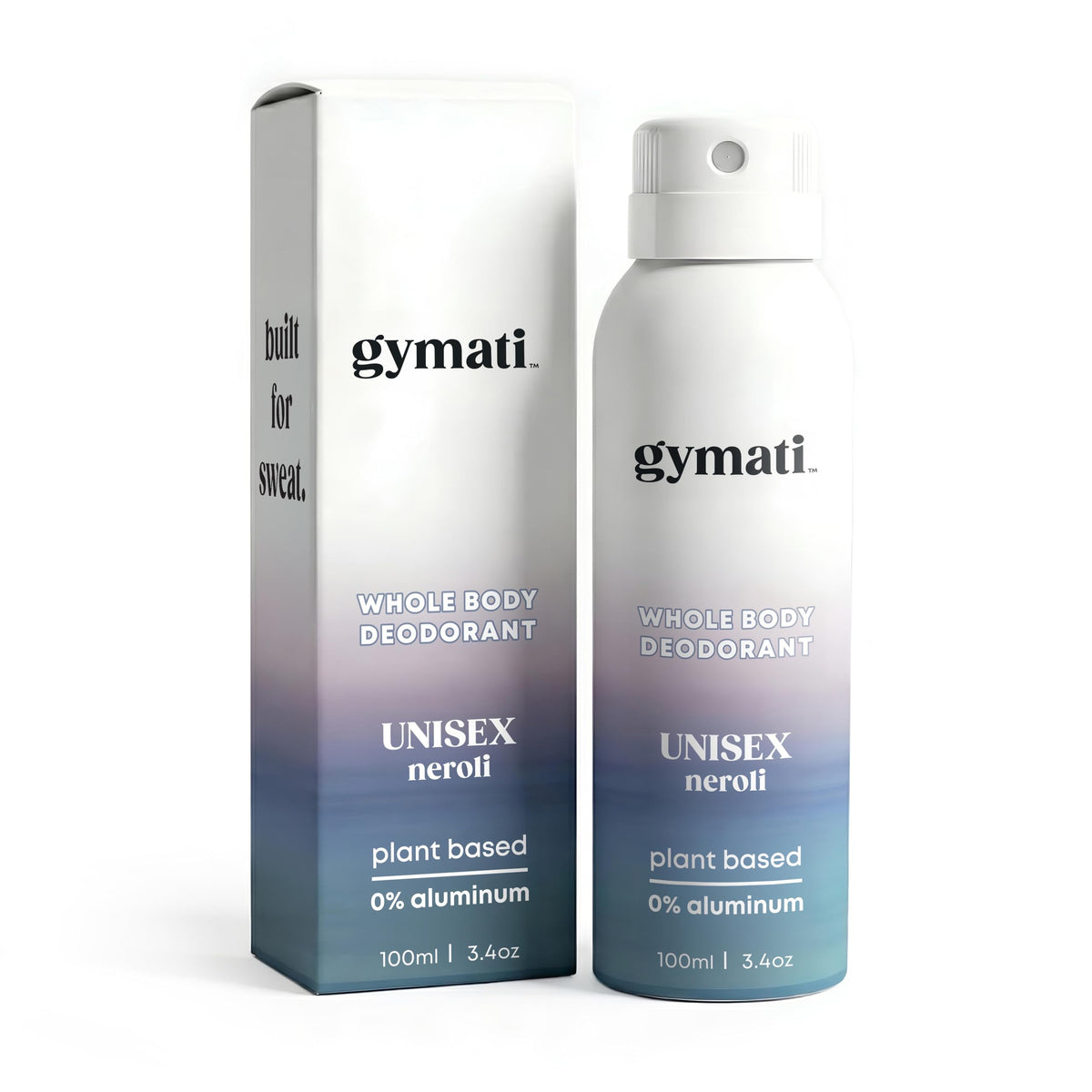 Gymati natural deodorant bottle front view for everyday odor protection.