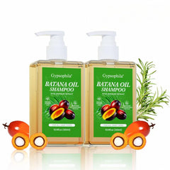 Gypsophila Batana Oil Shampoo bottle with rosemary nourishes scalp and adds shine