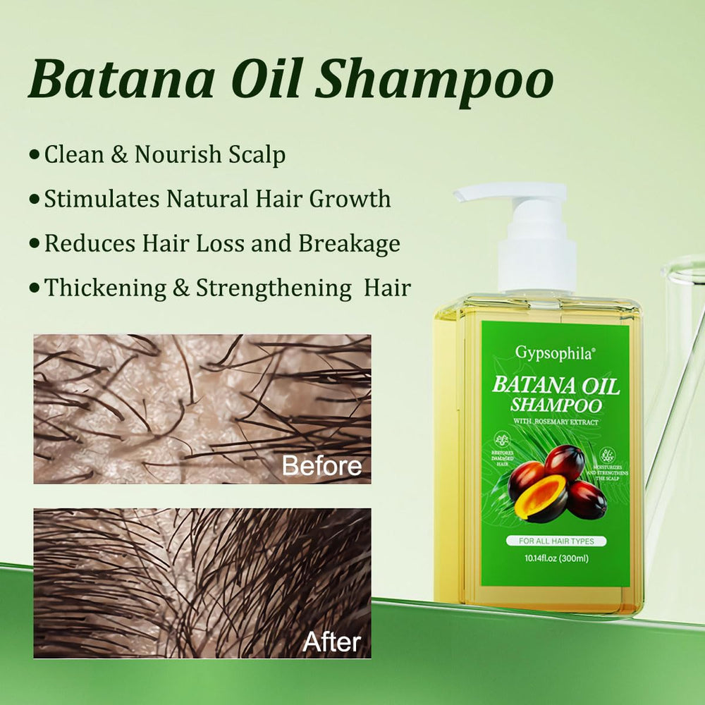 Gypsophila Batana Oil Shampoo close up reveals shiny healthy looking hair