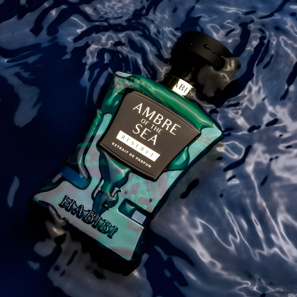 H HABIBI Ambre Of The Sea gift set showcased as a refined present.