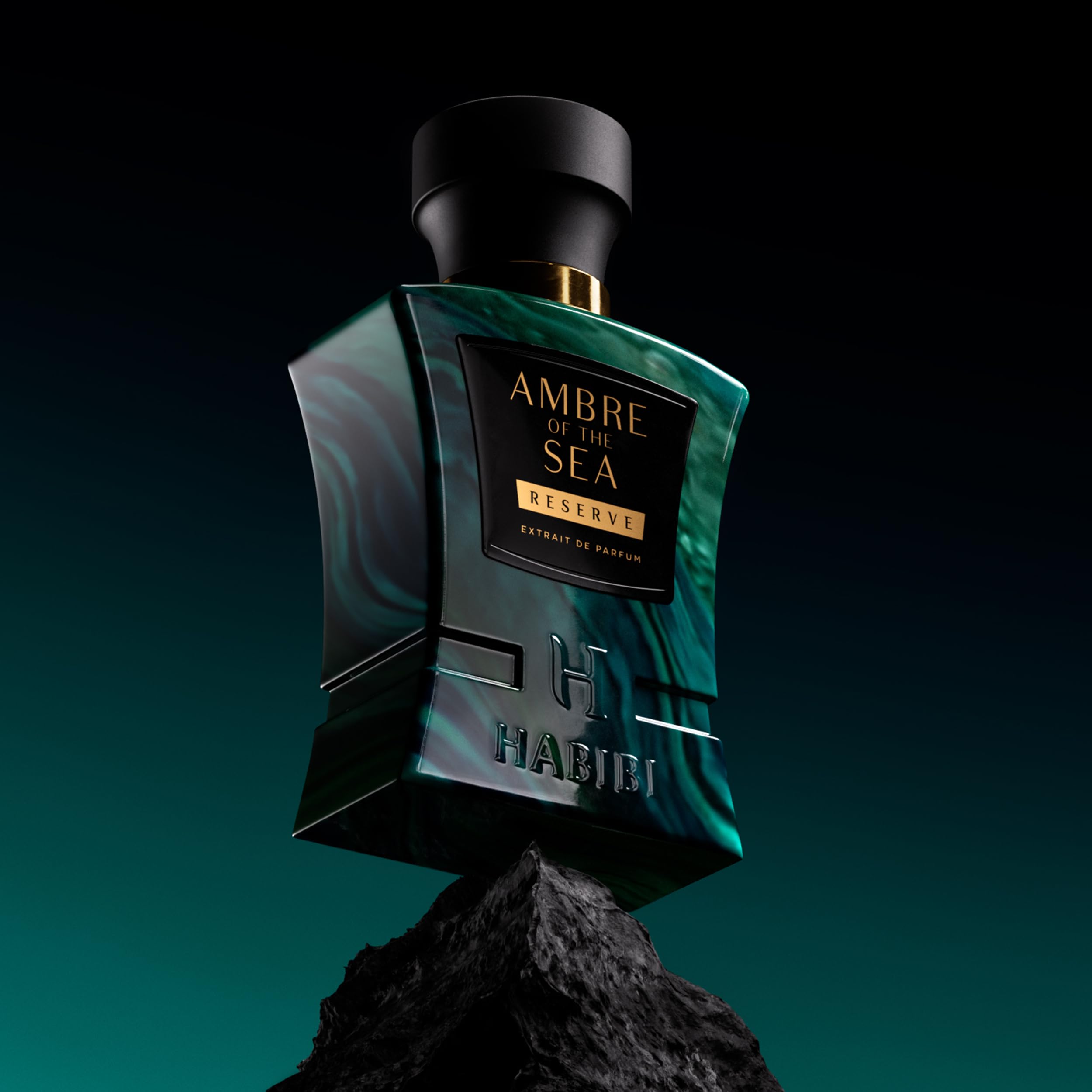 H HABIBI Ambre Of The Sea on skin demonstrating long-lasting, versatile scent for day and night.