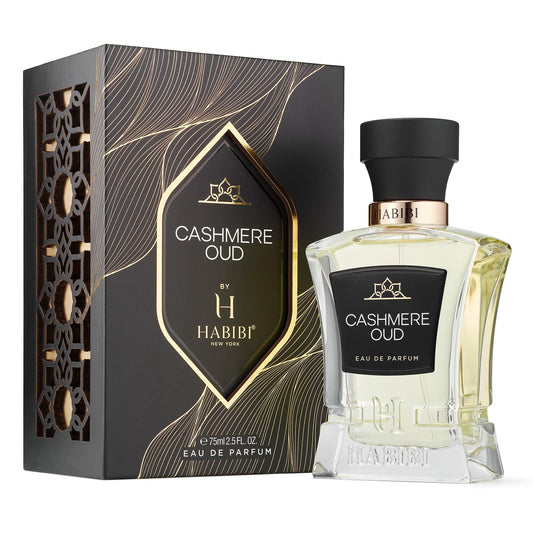 H HABIBI Cashmere Oud premium gift box emphasizes luxury packaging for occasions.