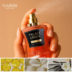 H Habibi Palace Grove mandarin top notes capture bright citrus energy