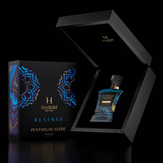 H Habibi Penthouse Suede packaging box for gifting and display