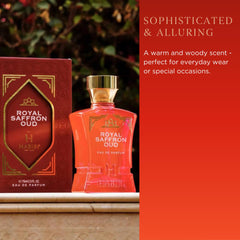 Warm woody scent glow from H HABIBI Royal Saffron Oud