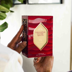 H HABIBI Sahara Rose heart notes blend saffron and agarwood for depth.