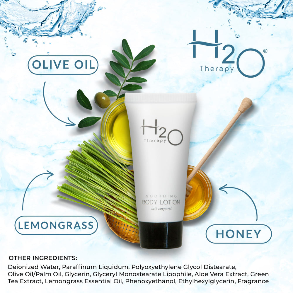 H2O Therapy Lotion in closet-friendly packaging supports organized property storage.