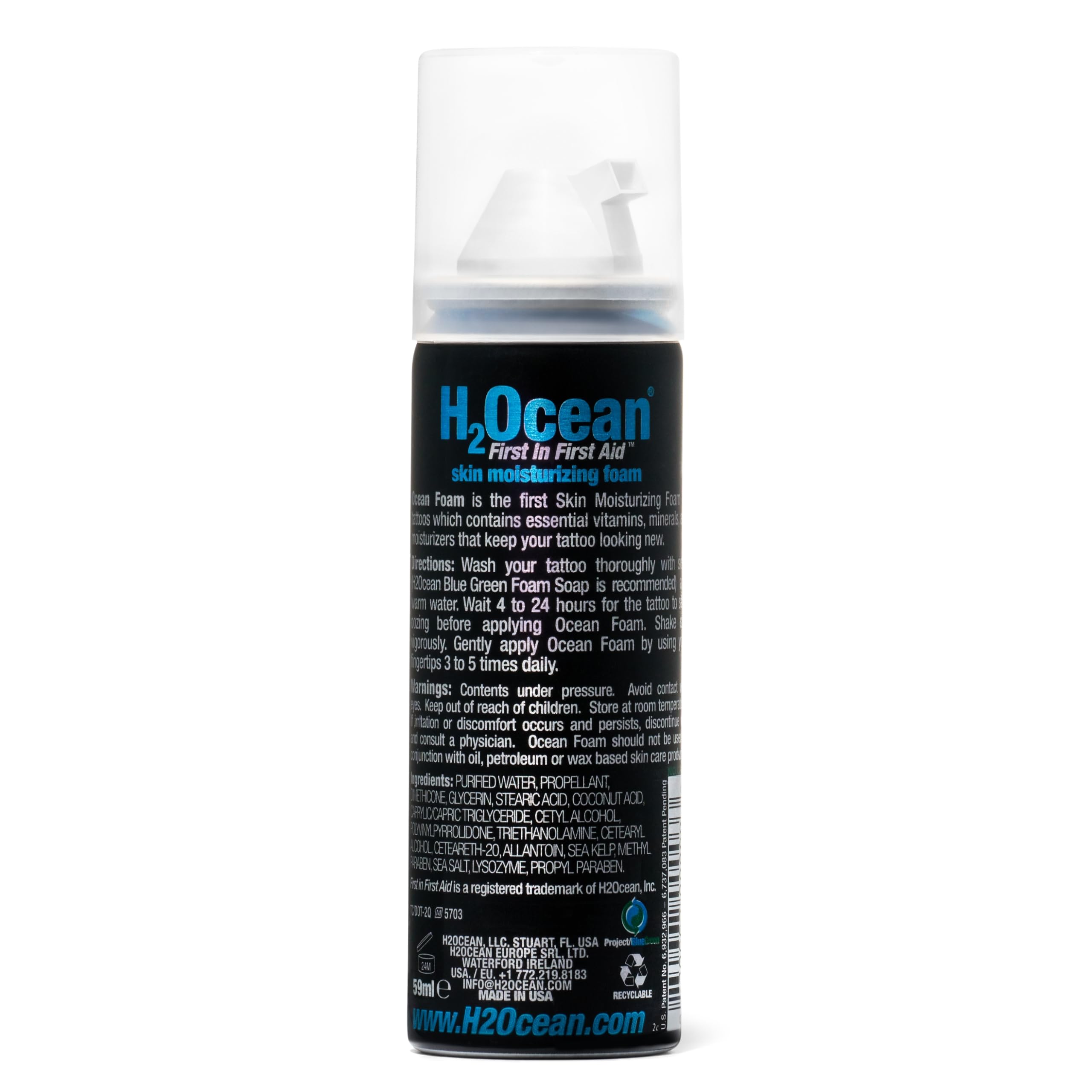 H2Ocean Ocean Foam supports dermatitis and sunburn care routines.