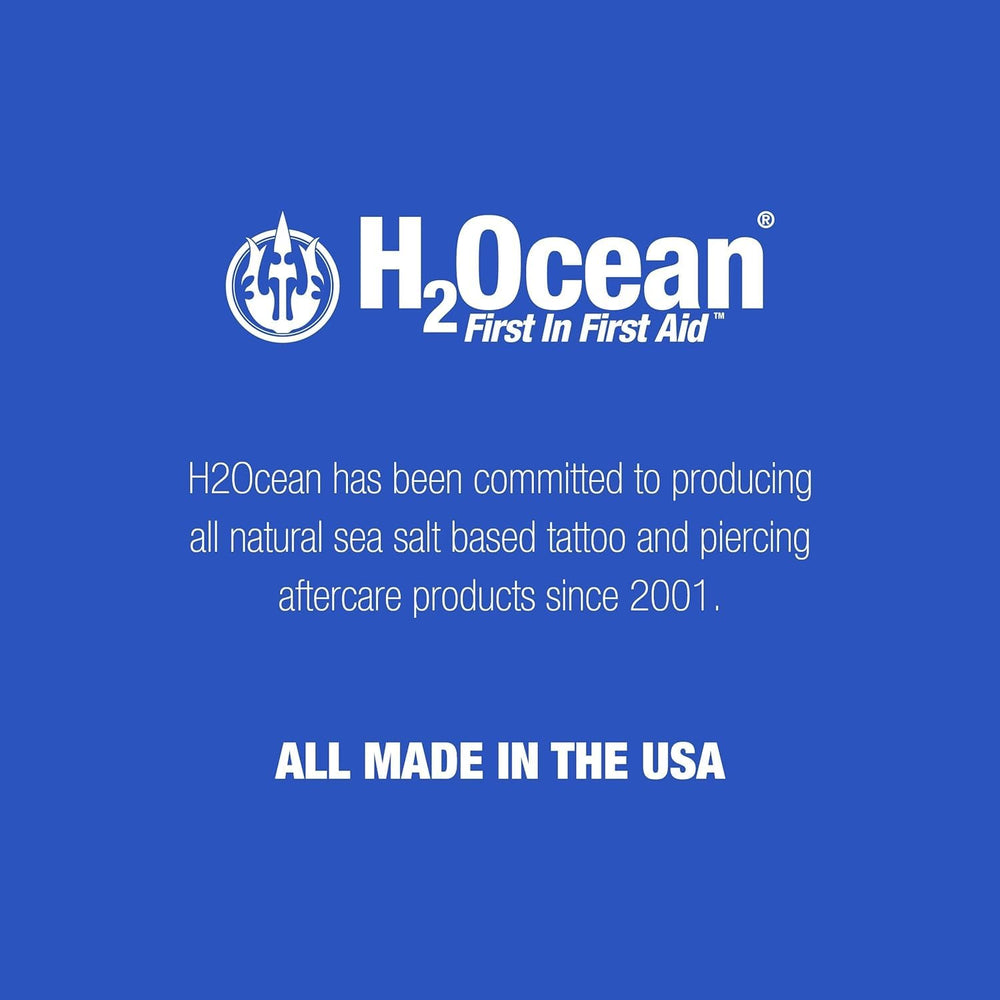 H2Ocean ear nose piercing care application on skin-friendly spray.