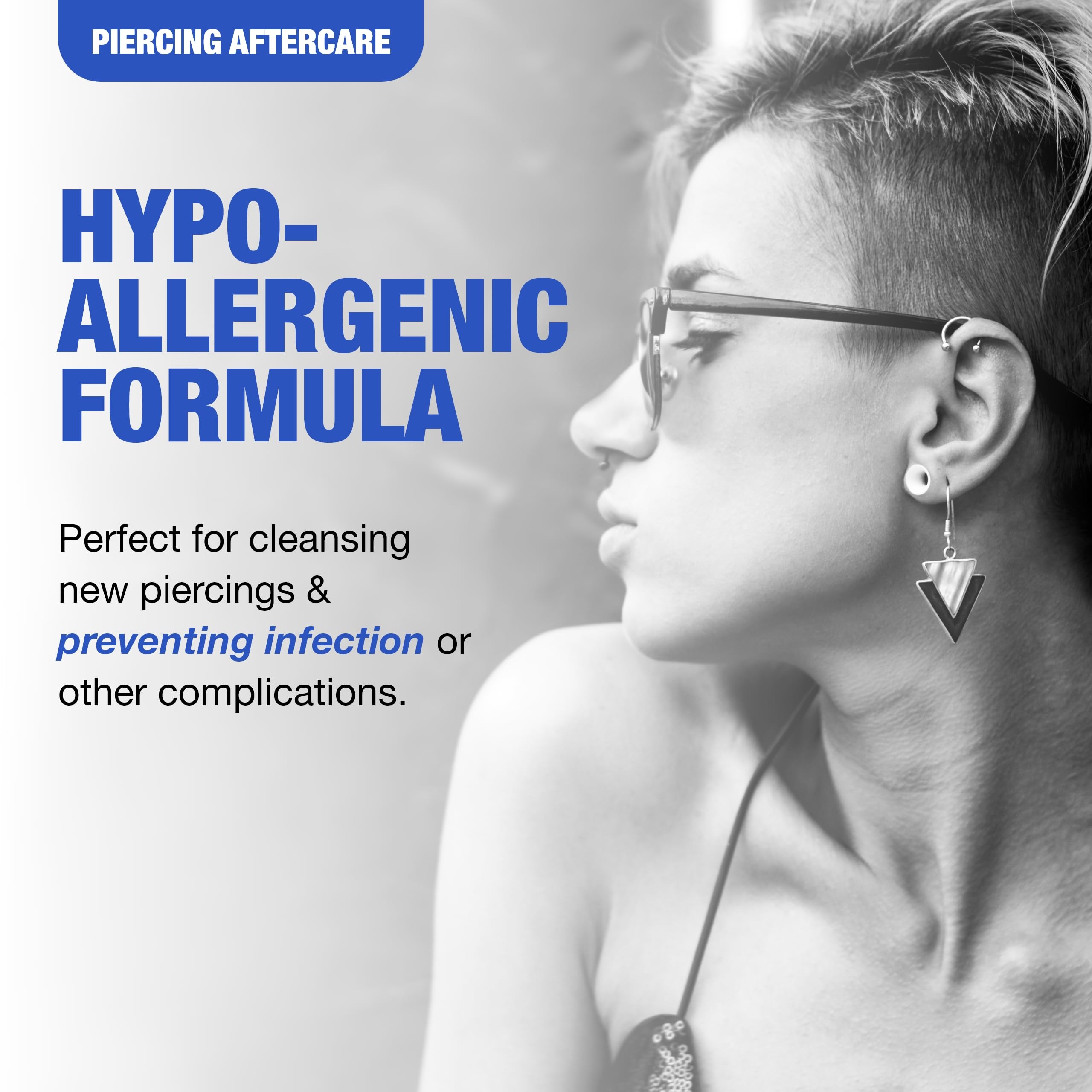 Healing Soak concentrate poured into water to create saline solution for piercings