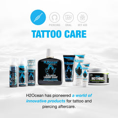 American-made H2Ocean InkRenu tattoo care product in display