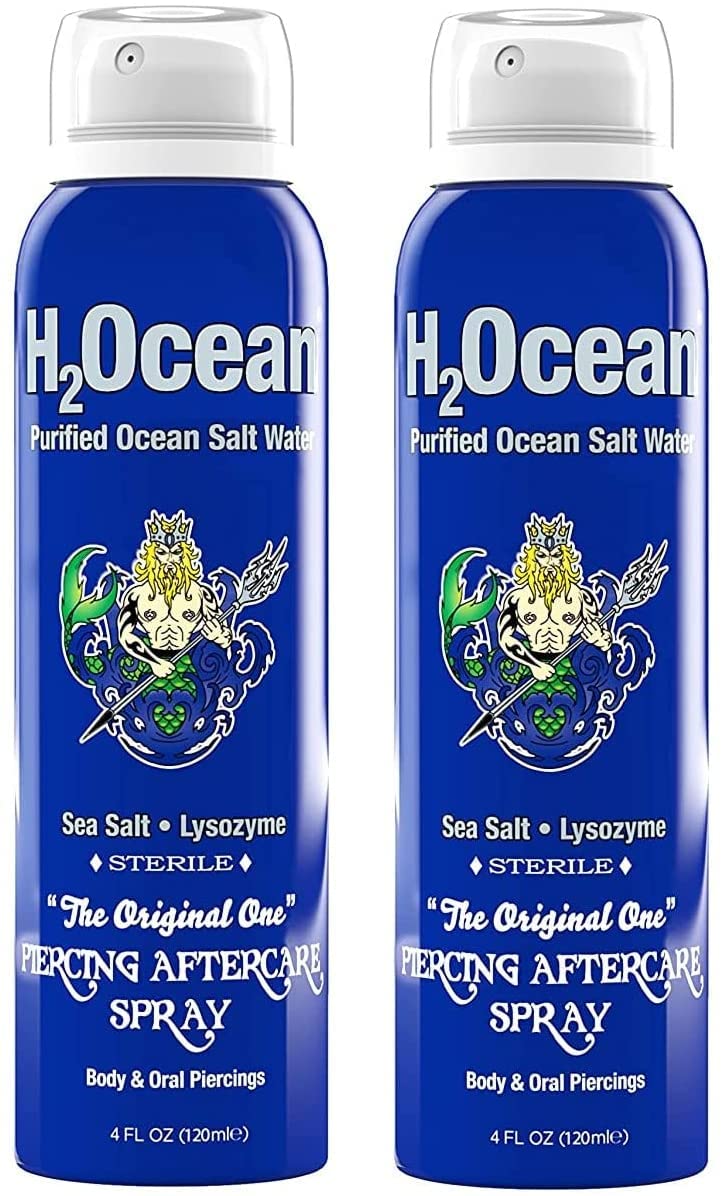 H2Ocean Piercing Aftercare Spray bottle for gentle cleansing of piercings