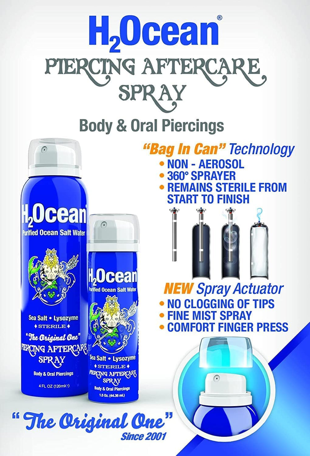 H2Ocean Cleaning spray keeps piercing area clear of residue between wears
