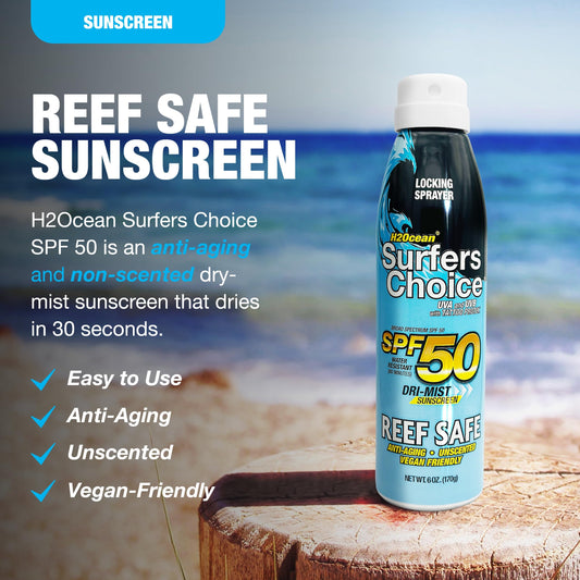H2Ocean Surfers Choice dry-mist spray application on skin