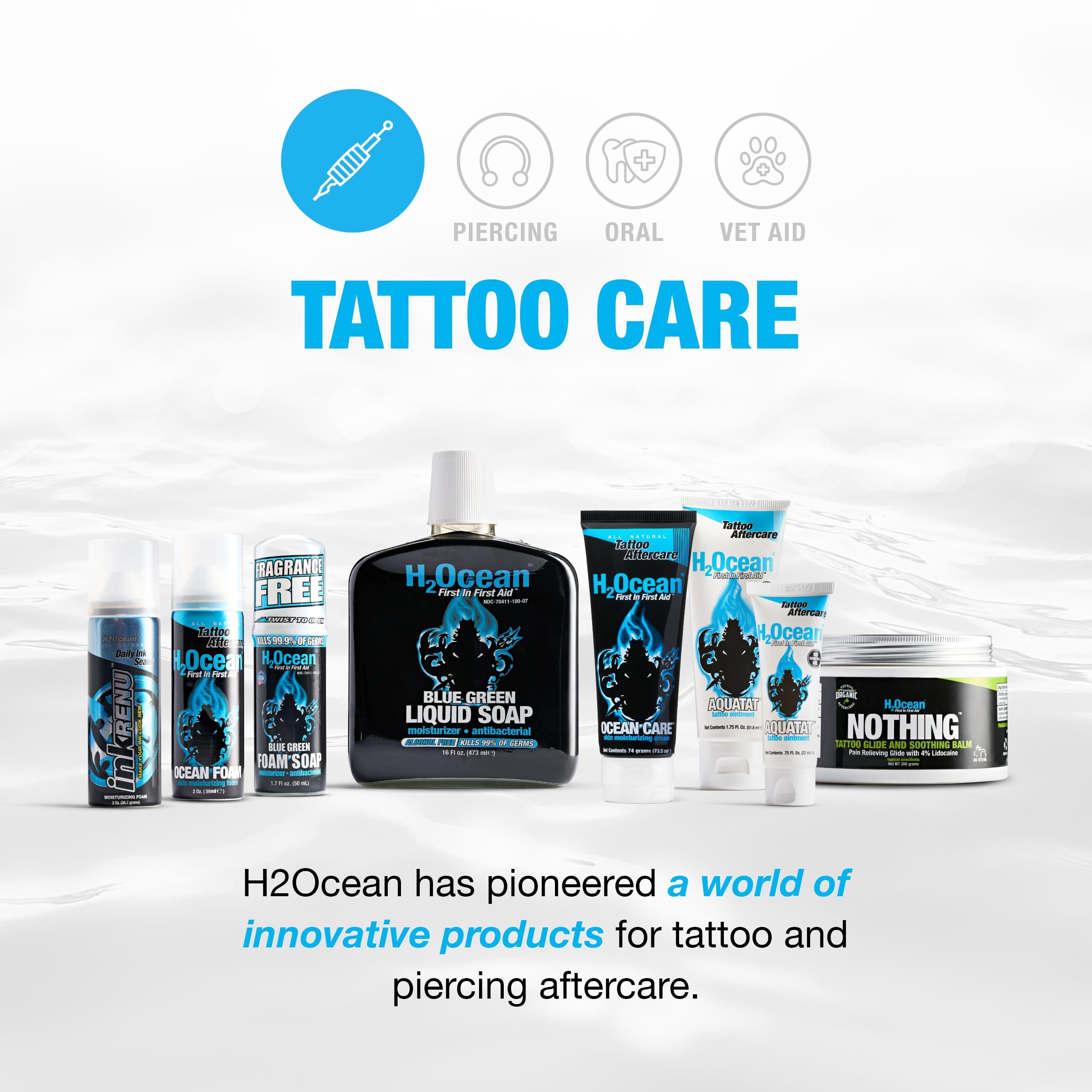 H2Ocean on tattooed skin shows soft feel and color-friendly maintenance