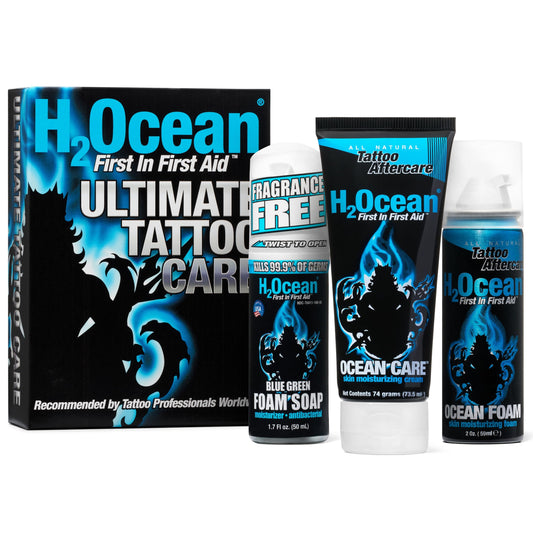 H2Ocean Ultimate Kit tattoo soap unscented for gentle cleansing of fresh ink.
