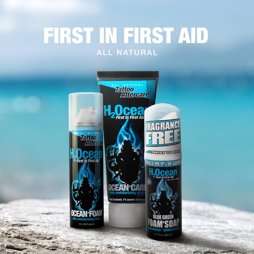 H2Ocean Ultimate Kit wash and hydrate step demonstrates gentle cleansing routine.