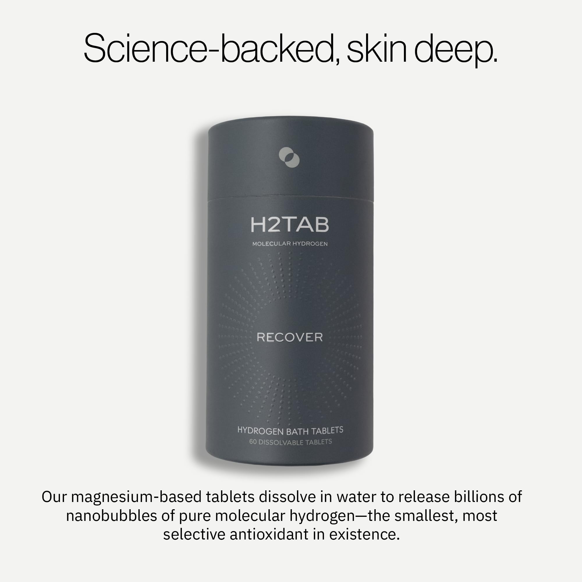H2TAB fragrance-free formula tablet for gentle skin care during bath time.