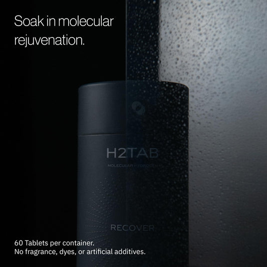 H2TAB magnesium-based therapy tablet soothing tired muscles after activity.