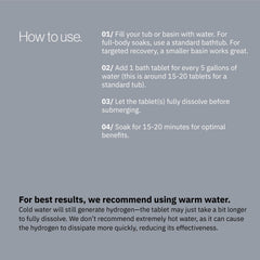H2TAB tablet aids muscle relief and relaxed nerves during soak.