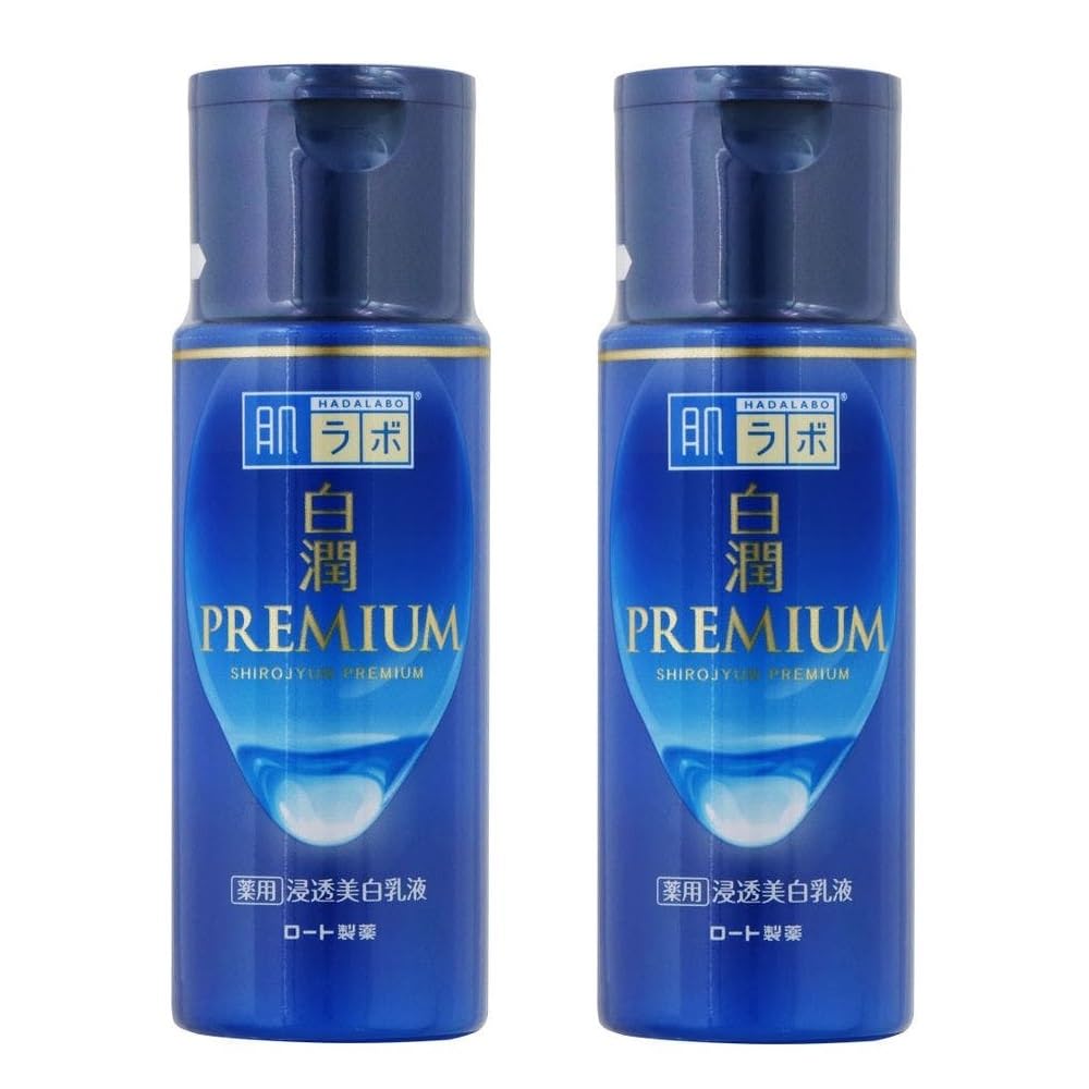 Hada Labo Shirojyun Premium Emulsion texture swatch demonstrates lightweight, brightening hydration